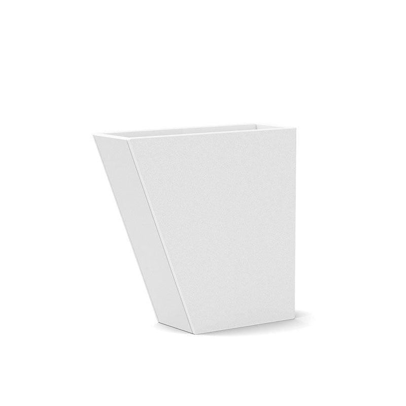 Tessellate Jut Recycled Planter Planters Loll Designs Cloud White 24" Tall Slim 8" Wide