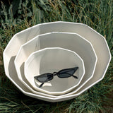 The Bright Angle Nesting Bowl Set - Silk White Satin Matte Tableware The Bright Angle 