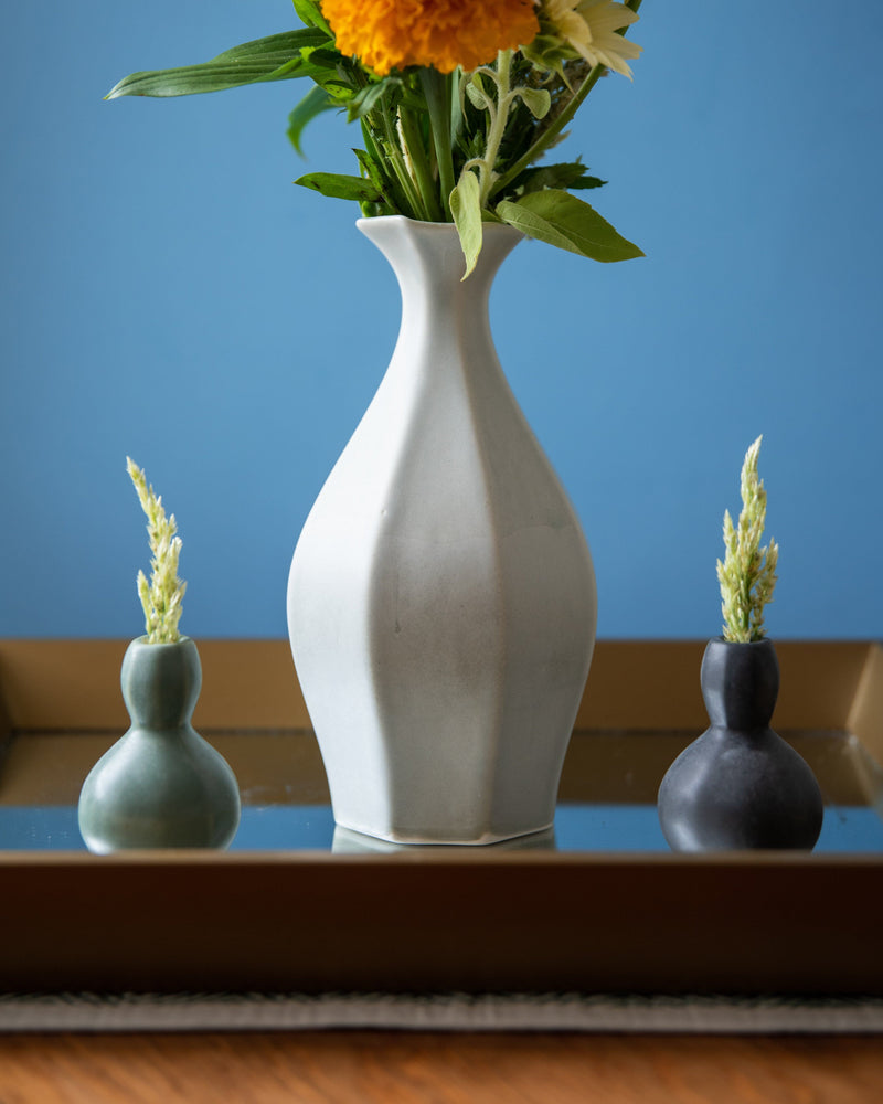 The Bright Angle Table Vase - Rosemary Green Satin Matte Vase The Bright Angle 