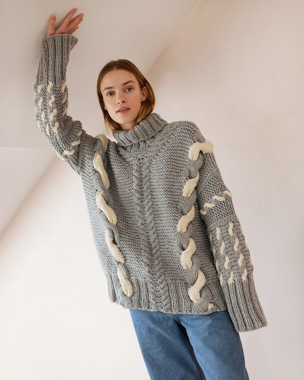 The Knotty Ones Barbora: Dove Grey Wool Turtleneck Wool Turtleneck The Knotty Ones 
