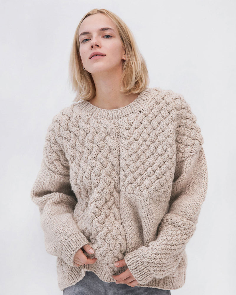The Knotty Ones Heartbreaker: Beige Alpaca & Wool Sweater Alpaca & Wool Sweater The Knotty Ones 