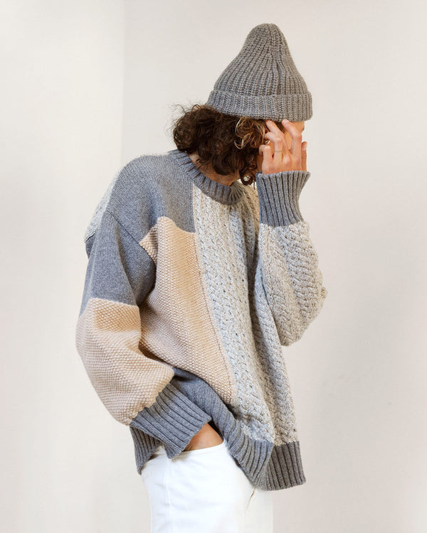 The Knotty Ones Patch: Pebble Grey Merino Wool Sweater Merino Wool Sweater The Knotty Ones 