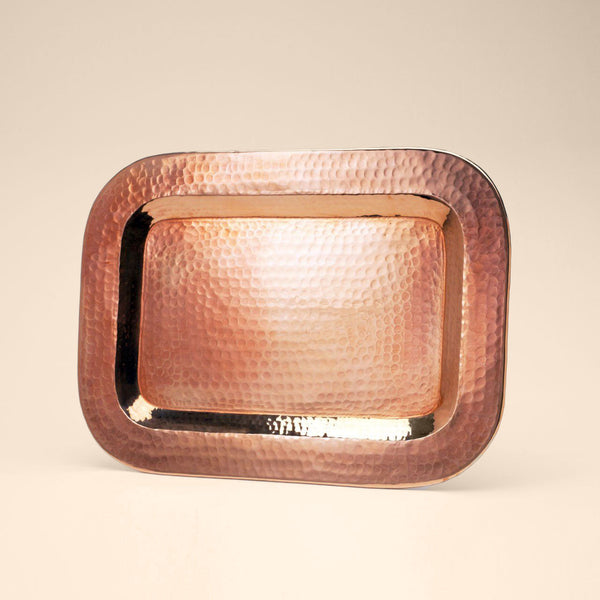 Thessaly Recycled Copper Rectangle Platter Serving Trays + Boards Sertodo Copper 