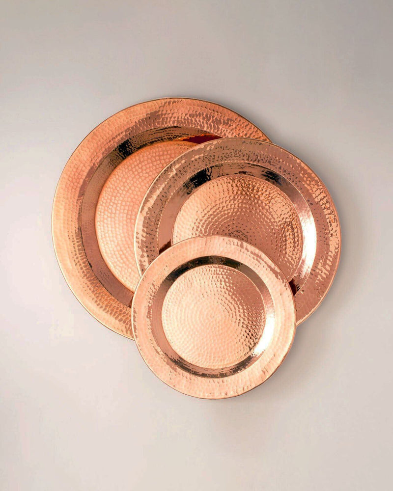 Thessaly Round Recycled Copper Platter Serving Trays + Boards Sertodo Copper 