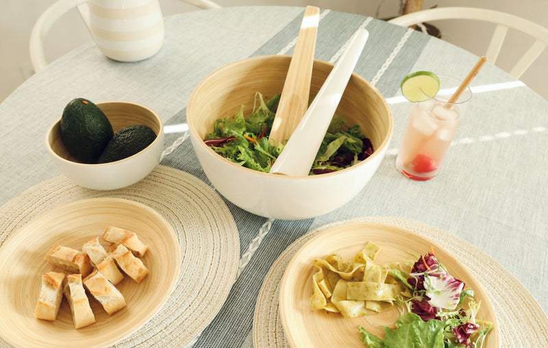 Tia Bamboo Salad Servers Serving Utensils Bibol 
