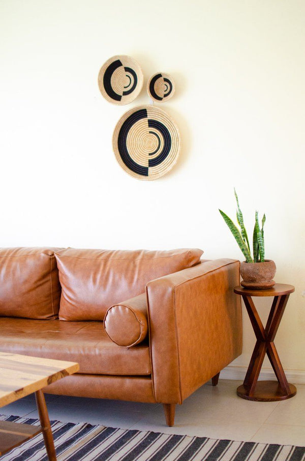 Trio Tea Woven Wall Hanging Wall Plates + Discs Azizi Life 