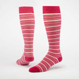 Unisex Compression Socks - 6 Pack Socks Maggie's Organics L Natural/Pink Stripe 