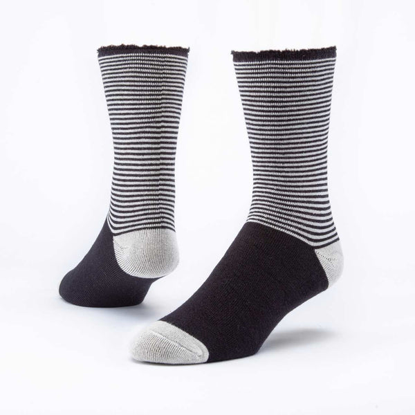 Unisex Recovery Socks - Single Socks Maggie's Organics M Black Stripe 