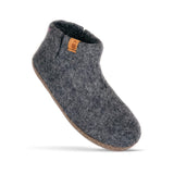 Unisex Wool Bootie Slipper with Leather Sole Slippers Baabushka 36 Dark Gray 