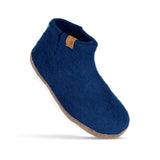 Unisex Wool Bootie Slipper with Leather Sole Slippers Baabushka 36 Navy 