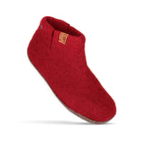 Unisex Wool Bootie Slipper with Leather Sole Slippers Baabushka 36 Red 