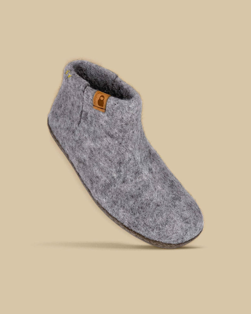Unisex Wool Bootie Slipper with Leather Sole Slippers Baabushka 