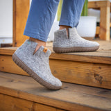 Unisex Wool Bootie Slipper with Rubber Sole Slippers Baabushka 