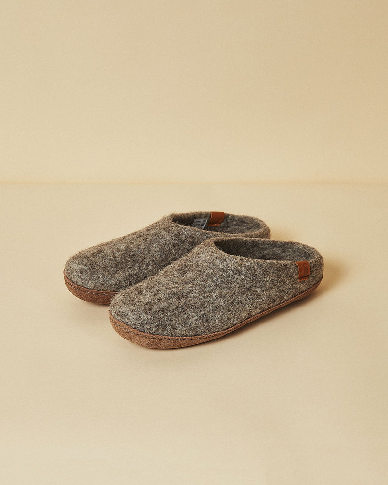 Unisex Wool Slipper with Leather Sole Slippers Baabushka 