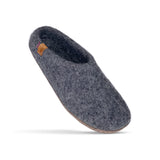 Unisex Wool Slipper with Leather Sole Slippers Baabushka 37 Dark Gray 