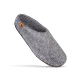 Unisex Wool Slipper with Leather Sole Slippers Baabushka 37 Light Gray 