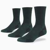 Urban Hiker Unisex Wool Crew Socks - 3 Pack Socks Maggie's Organics M Dark Green 