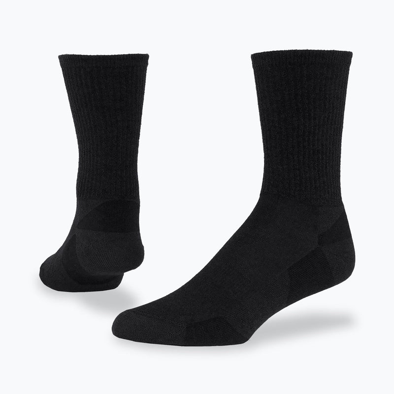 Urban Hiker Unisex Wool Crew Socks - Single Socks Maggie's Organics M Dark Black 