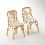 Vintage-Style Rattan Dining Chair Set Dining Chairs Mojo Boutique 