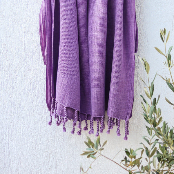 Waffle Weave Turkish Towel - Purple Towels Anatolico 