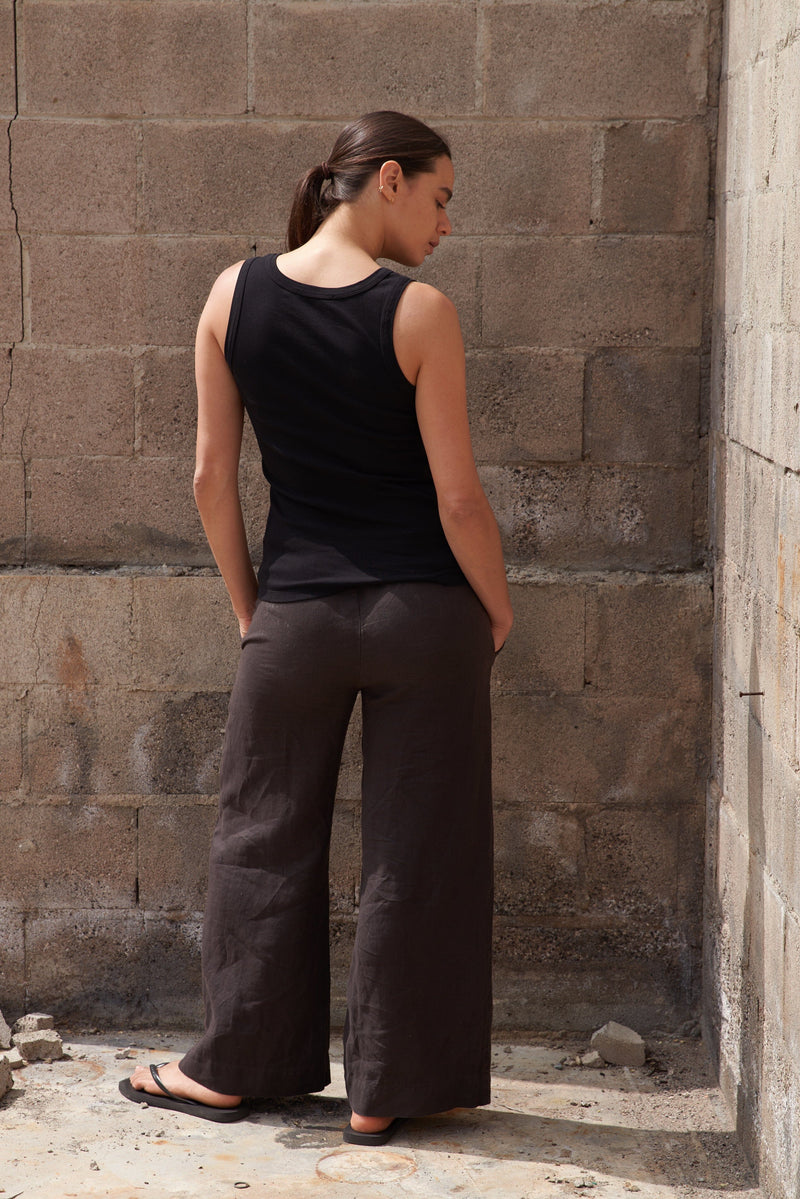 Washed Linen Trouser Pants LA Relaxed 