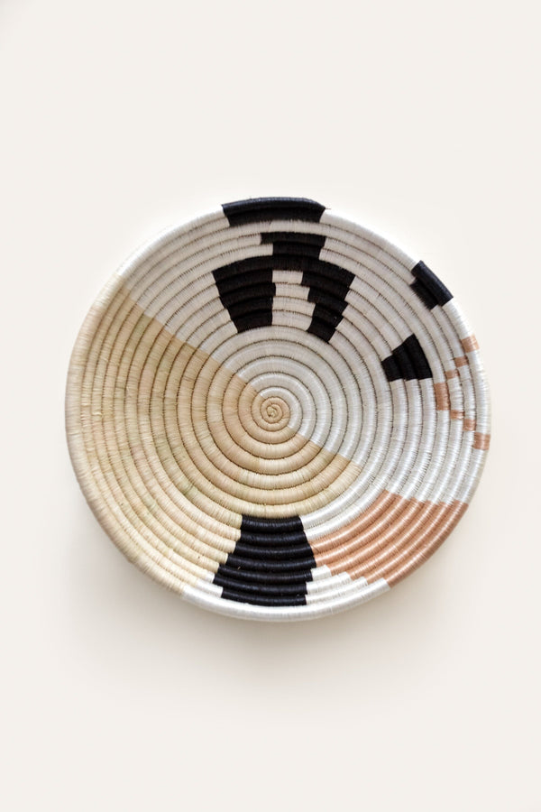White Abstract Form Plateau Basket Baskets Indego Africa 