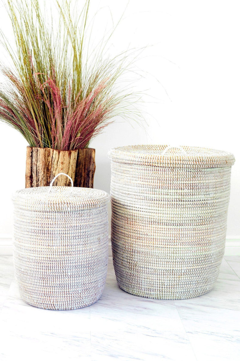 White Sand Dune Hamper Set Baskets Swahili African Modern 