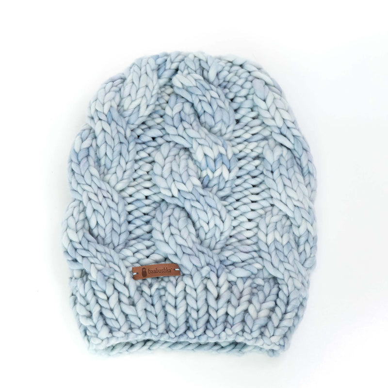 Women's Chunky Cable Knit Merino Wool Beanie Hats + Visors Baabushka 