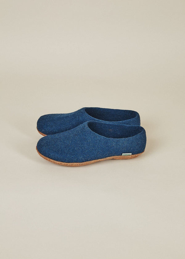 Women's Molded Sole High Back Wool Slippers Slippers Kyrgies 5 Navy 