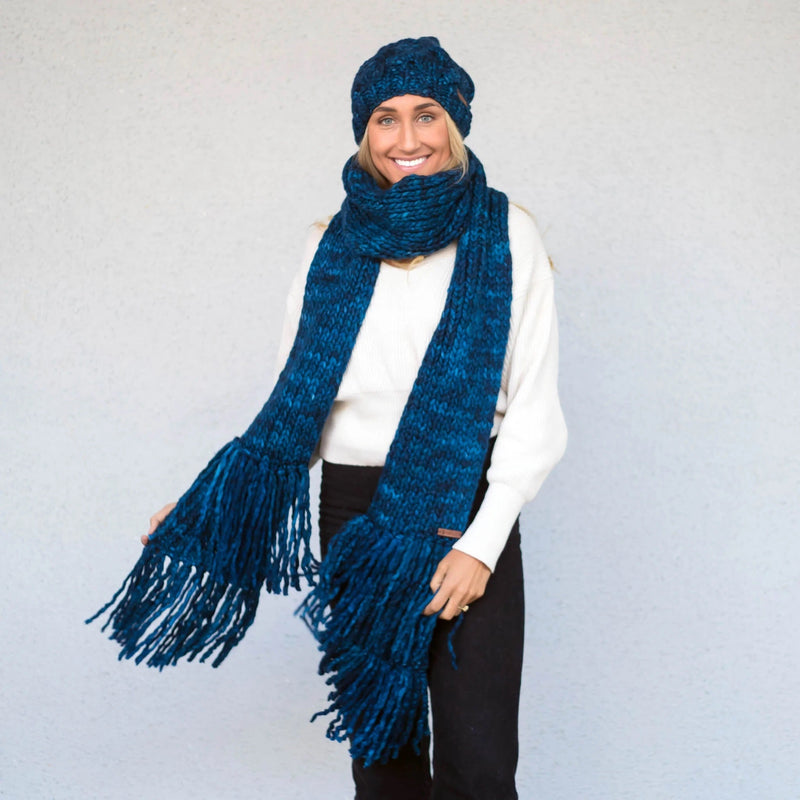 Women's Oversized Merino Wool Tassel Scarf Scarves Baabushka 