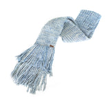 Women's Oversized Merino Wool Tassel Scarf Scarves Baabushka Blue Angel 