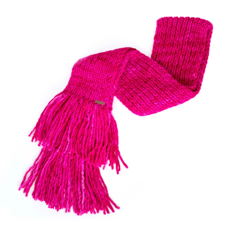 Women's Oversized Merino Wool Tassel Scarf Scarves Baabushka Fuchsia 