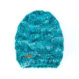 Women's Slouchy Cable Knit Merino Wool Beanie Hats + Visors Baabushka Ocean 