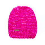 Women's Slouchy Merino Wool Reversible Beanie Hats + Visors Baabushka Fuchsia 