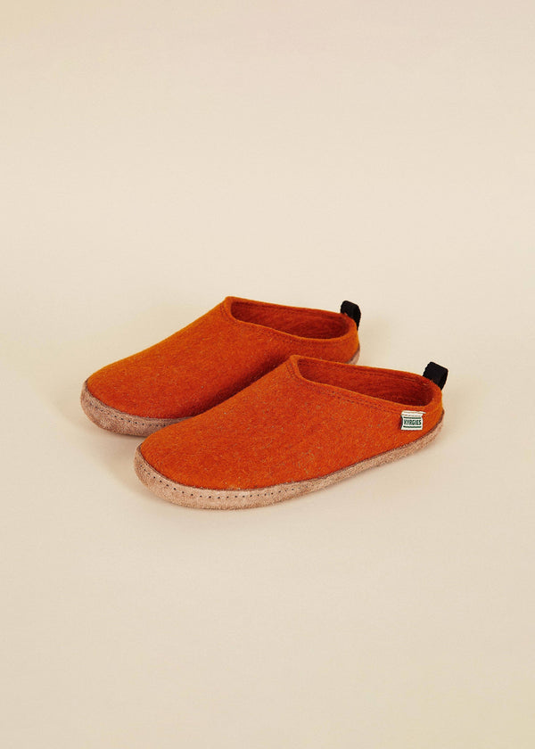 Women's Wool Slipper Slides Slippers Kyrgies 5 Orange 