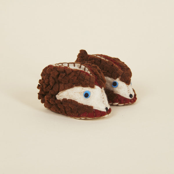 Wool Baby Booties - Hedgehog Baby Booties Silk Road Bazaar 